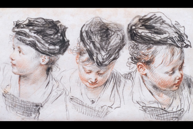 jean-antoine-watteau-three-studies-of-a-young-girl-wearing-a-hat